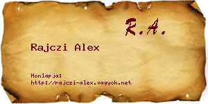 Rajczi Alex névjegykártya